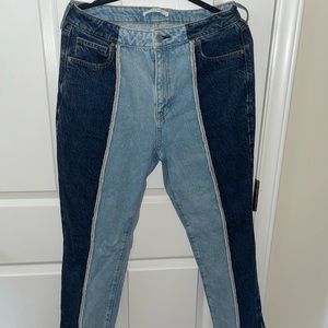 2 toned mom jeans